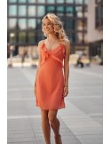 Rochie fermecatoare coral cu volane PR32120 - Magazin online - Boutique